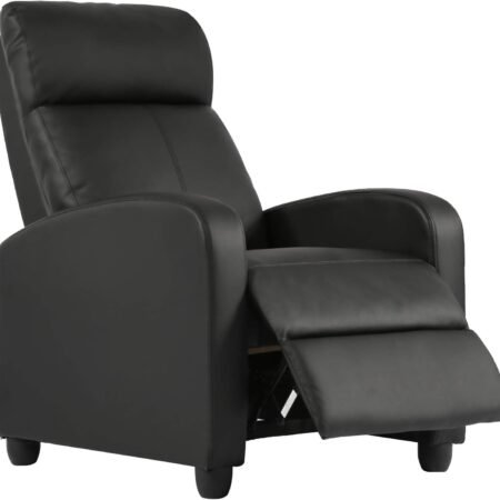 Recliner Chair for Living Room Home Theater Seating Single Reclining Sofa Lounge with Padded Seat Backrest (Black)
