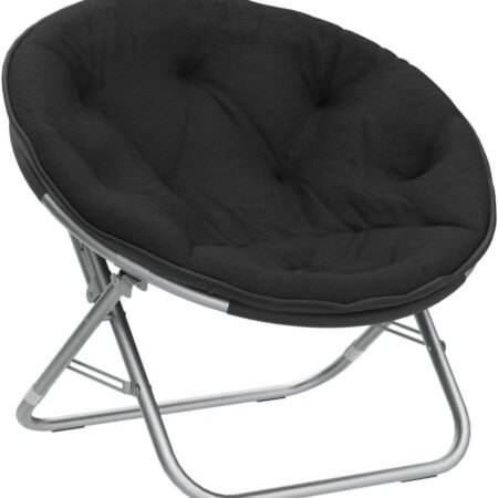Faux Fur Saucer Chair, One Size, Black