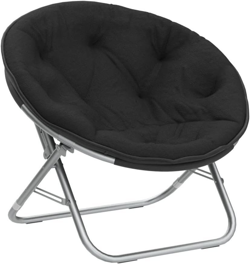 Faux Fur Saucer Chair, One Size, Black
