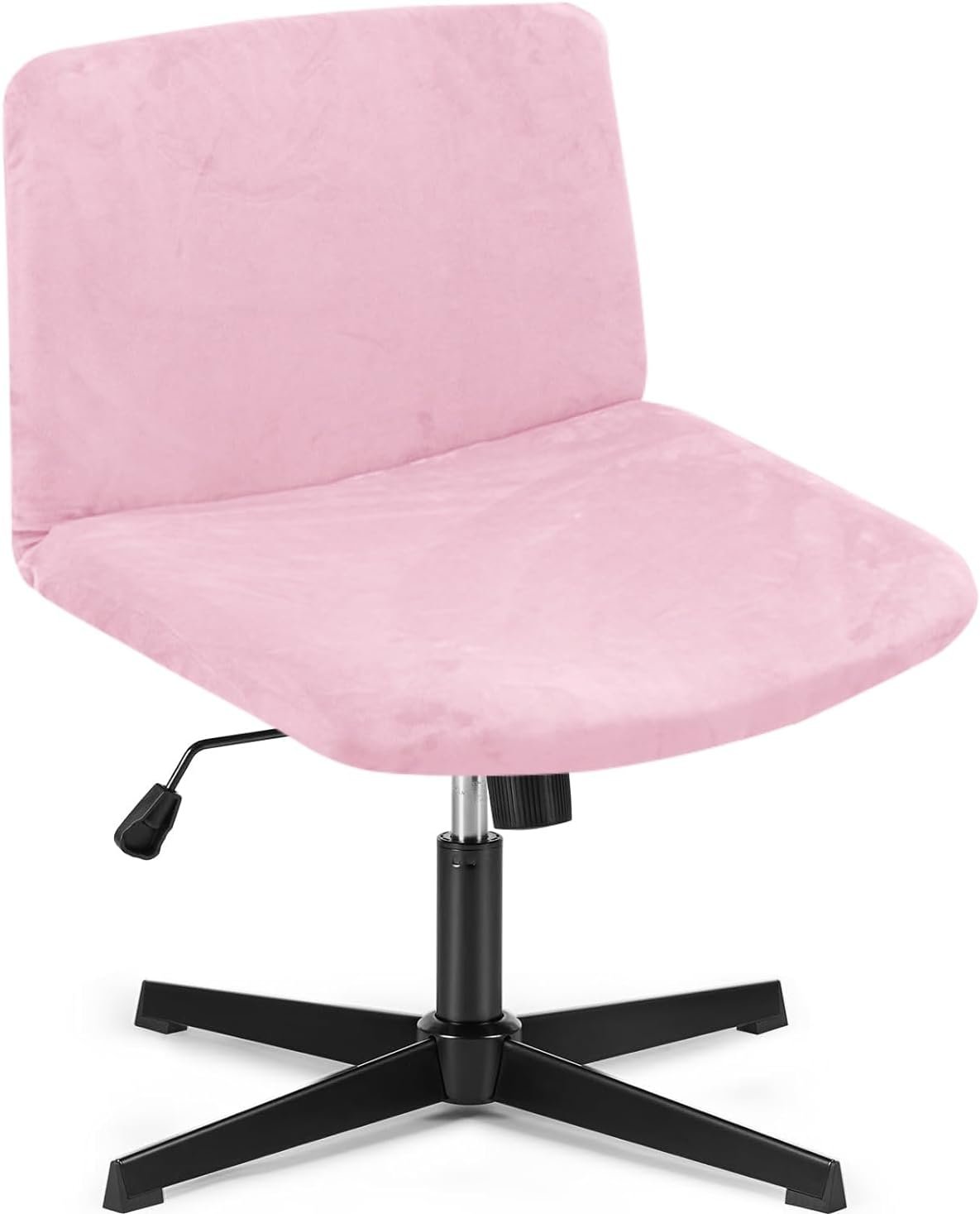 Velvet Cross Legged Office Chair Covers - Upgrade Your Armless Wide Seat Computer Task Chair with Soft and Vibrant Velvet Stretch Covers - Transform Your Workspace in Minutes (Pink)