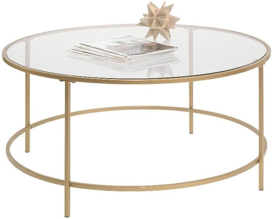 Coffee Table Round, Glass / Gold Finish