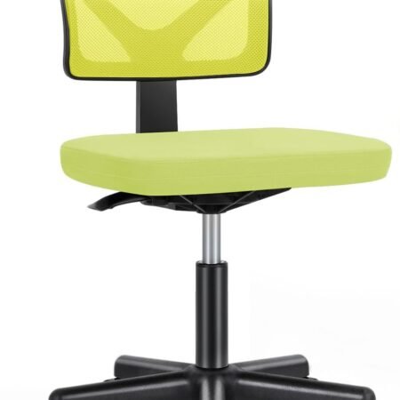 Armless Desk Chair - Small Home Office Chair with Wheels, Mesh Low Back Task Chair with Lumbar Support and Wheels, Adjustable Height 360° Rolling Swivel Computer Chair Without Arm