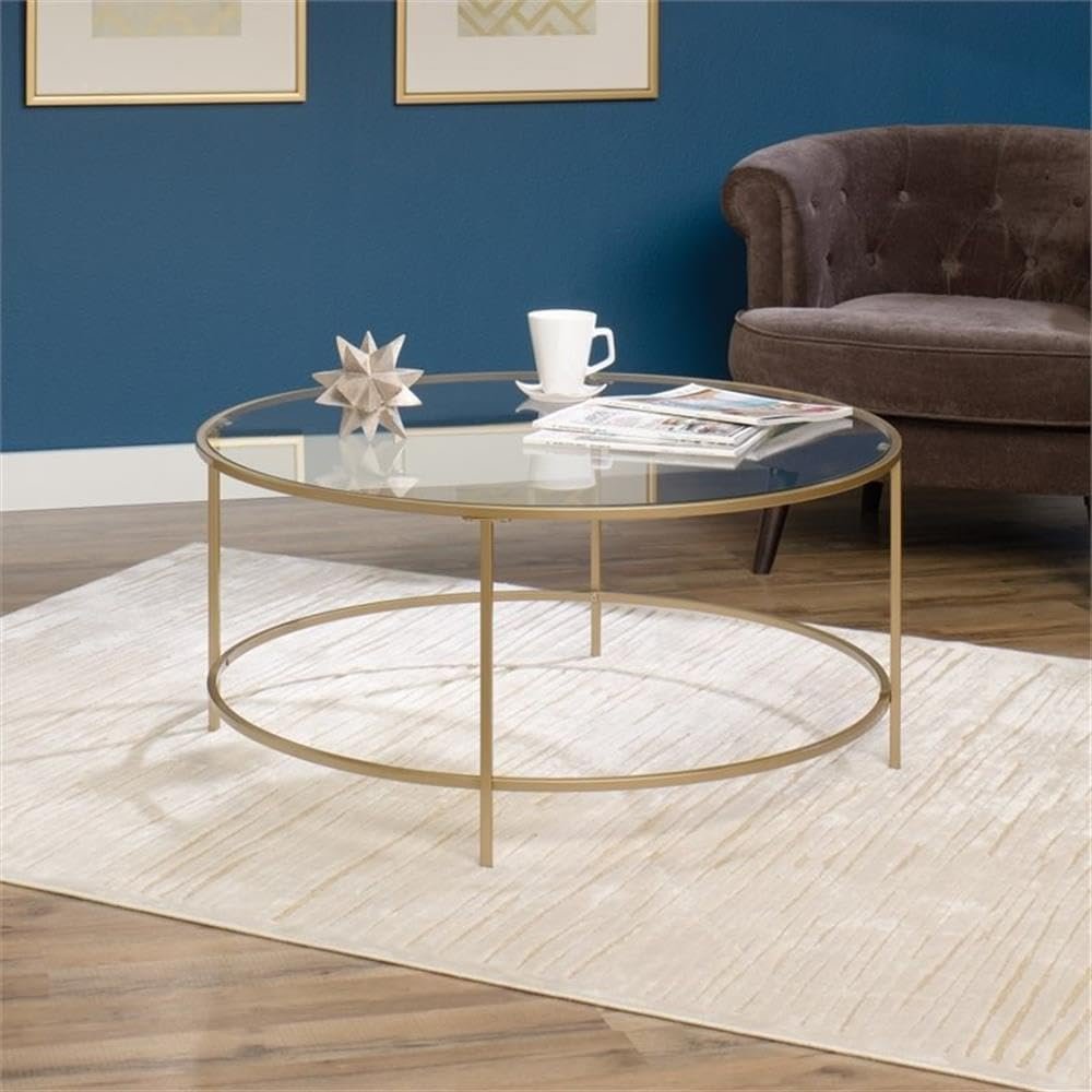 Coffee Table Round, Glass / Gold Finish - Image 2