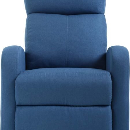 Recliner Chair for Living Room Home Theater Seating Single Reclining Sofa Lounge with Padded Seat Backrest (Blue)