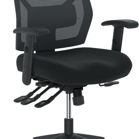 High Back Office Chair Mesh Desk Chair With Wheels and Arms - Ergonomic Office Chair with Adjustable Recline, Home Office Swivel Chair Comfortable for Long Hours - Black