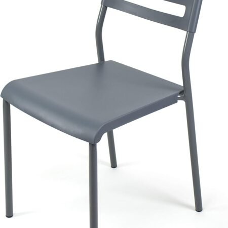 Desk Chair no Wheels, Grey, 16"W x 19"D x 30"H, 200 lbs Max - Lightweight Plastic Chair for Small Spaces - Premium Stackable Minimalist Chair for Office, Dorm, Bedroom, Dining, and More