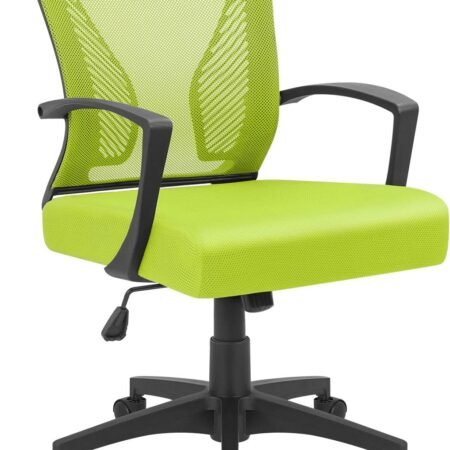 Office Chair Mid Back Swivel Lumbar Support Desk Chair, Computer Ergonomic Mesh Chair with Armrest (Cyan)