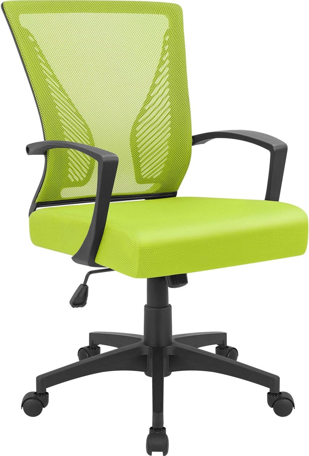Office Chair Mid Back Swivel Lumbar Support Desk Chair, Computer Ergonomic Mesh Chair with Armrest (Cyan)