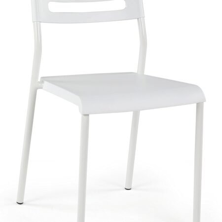 Lightweight Desk Chair, Plastic, White White 19D x 16W x 30H in