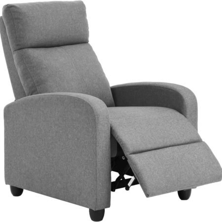 Recliner Chair for Living Room Home Theater Seating Single Reclining Sofa Lounge with Padded Seat Backrest (Grey)